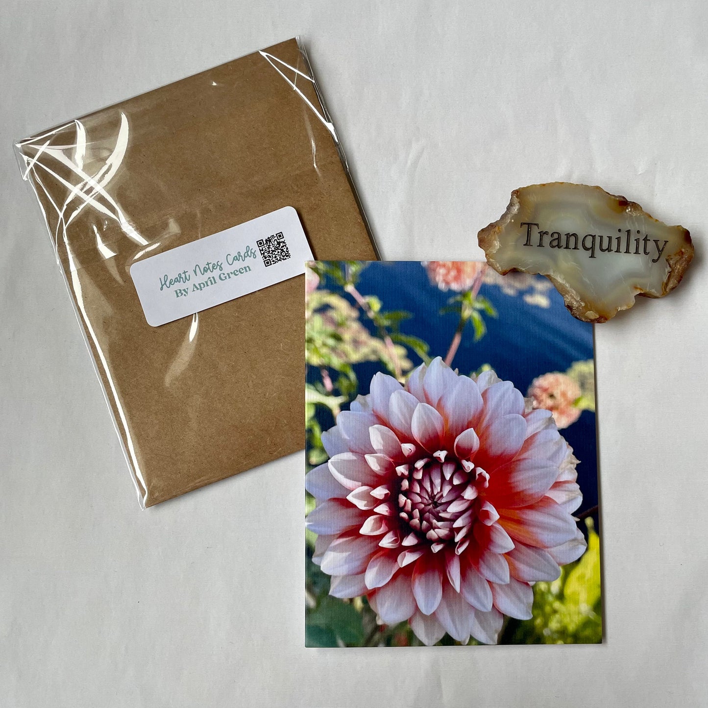 Peaceful Dahlia Original Photography Greeting Card with Kraft Envelope