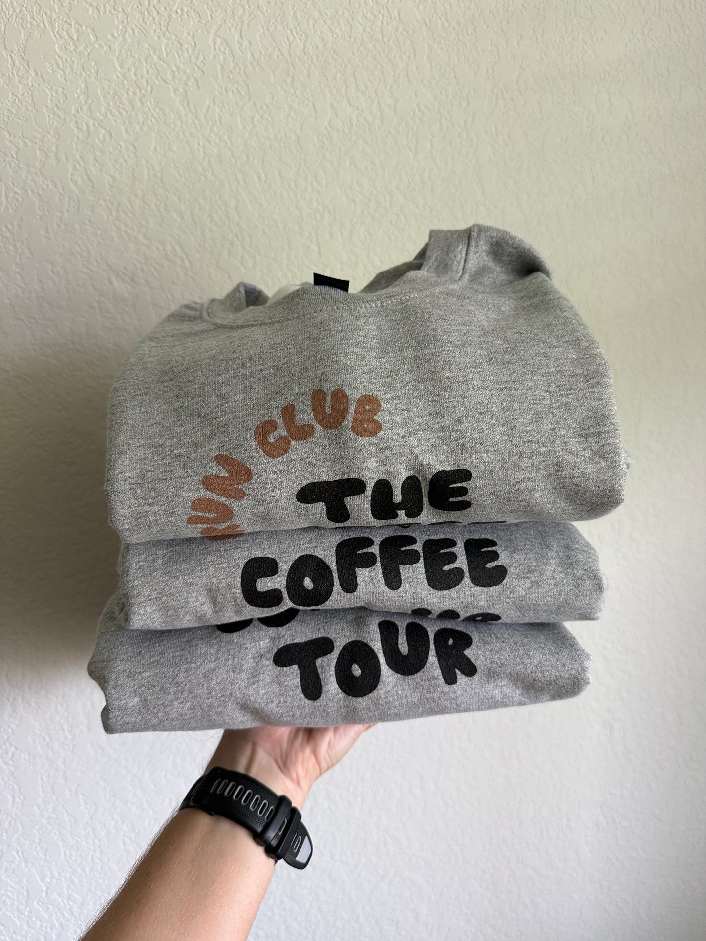 Grey The Coffee Tour Run Club Crewneck Sweatshirt