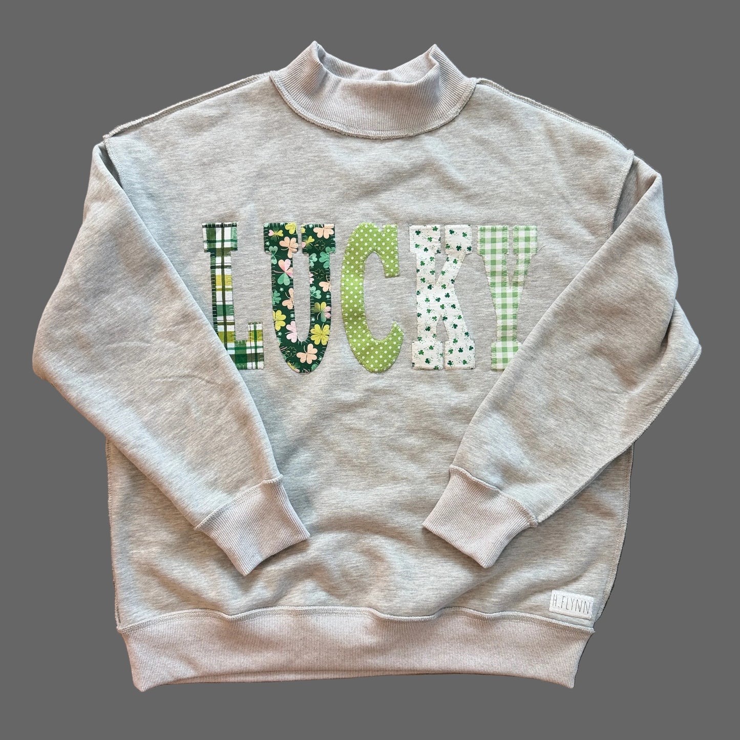Lucky Patchwork Mockneck Sweatshirt