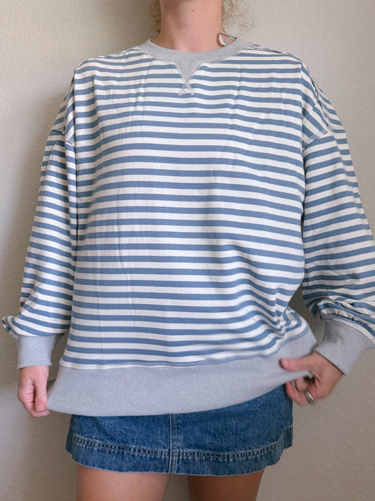Blue Cream Stripes Long Sleeve