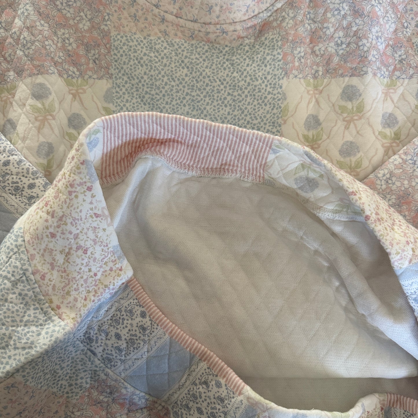 Quilted Patchwork Mockneck Sweatshirt