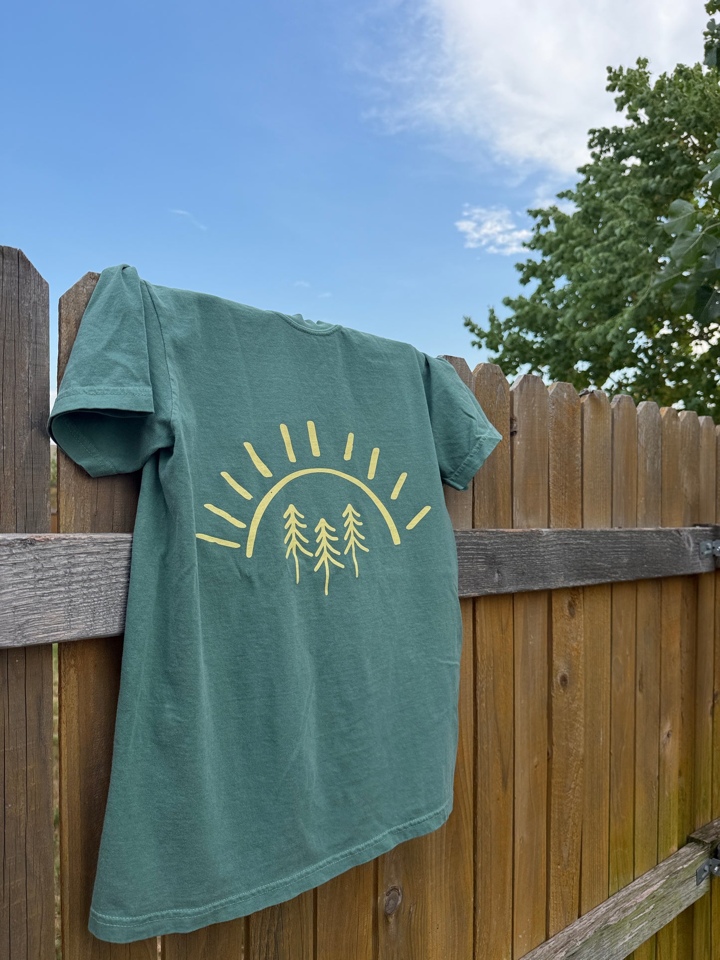 Radiant Pine Tree Sun Tshirt