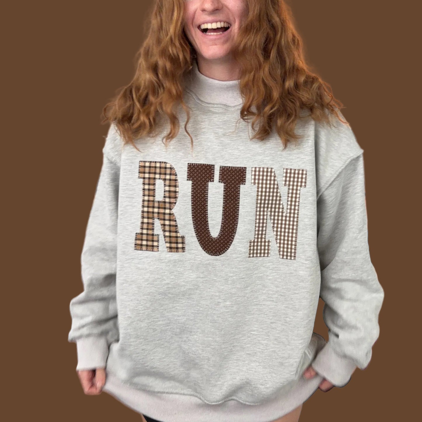 Run Patchwork Mockneck Sweatshirt