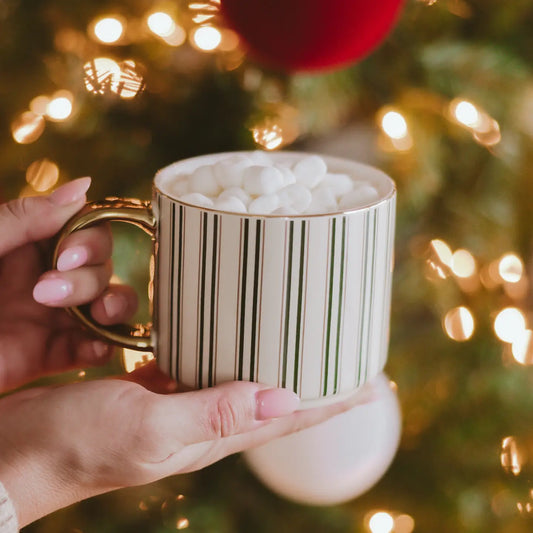 Green Gold Stripe 14oz Mug