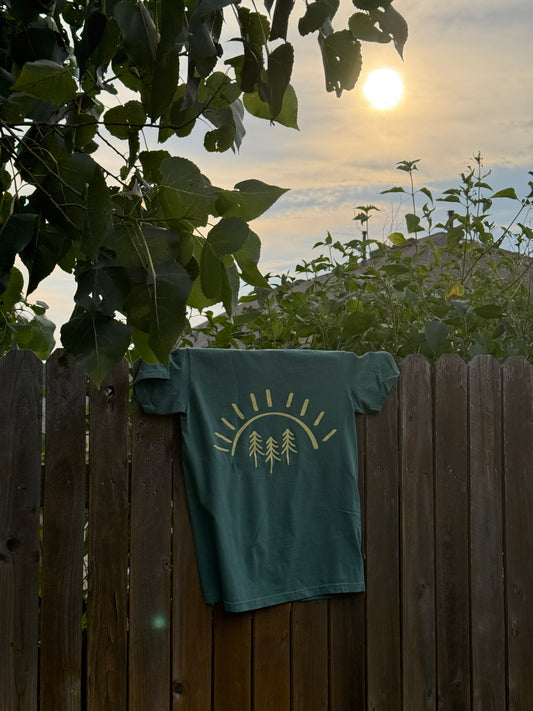 Radiant Pine Tree Sun Tshirt