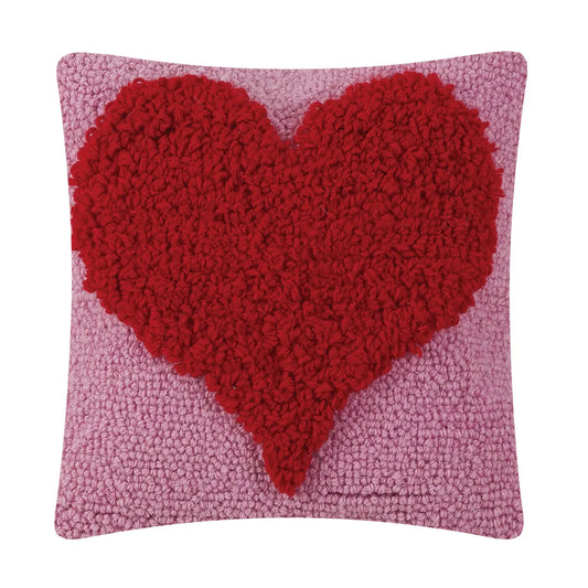 Red & Pink Square Throw Pillow