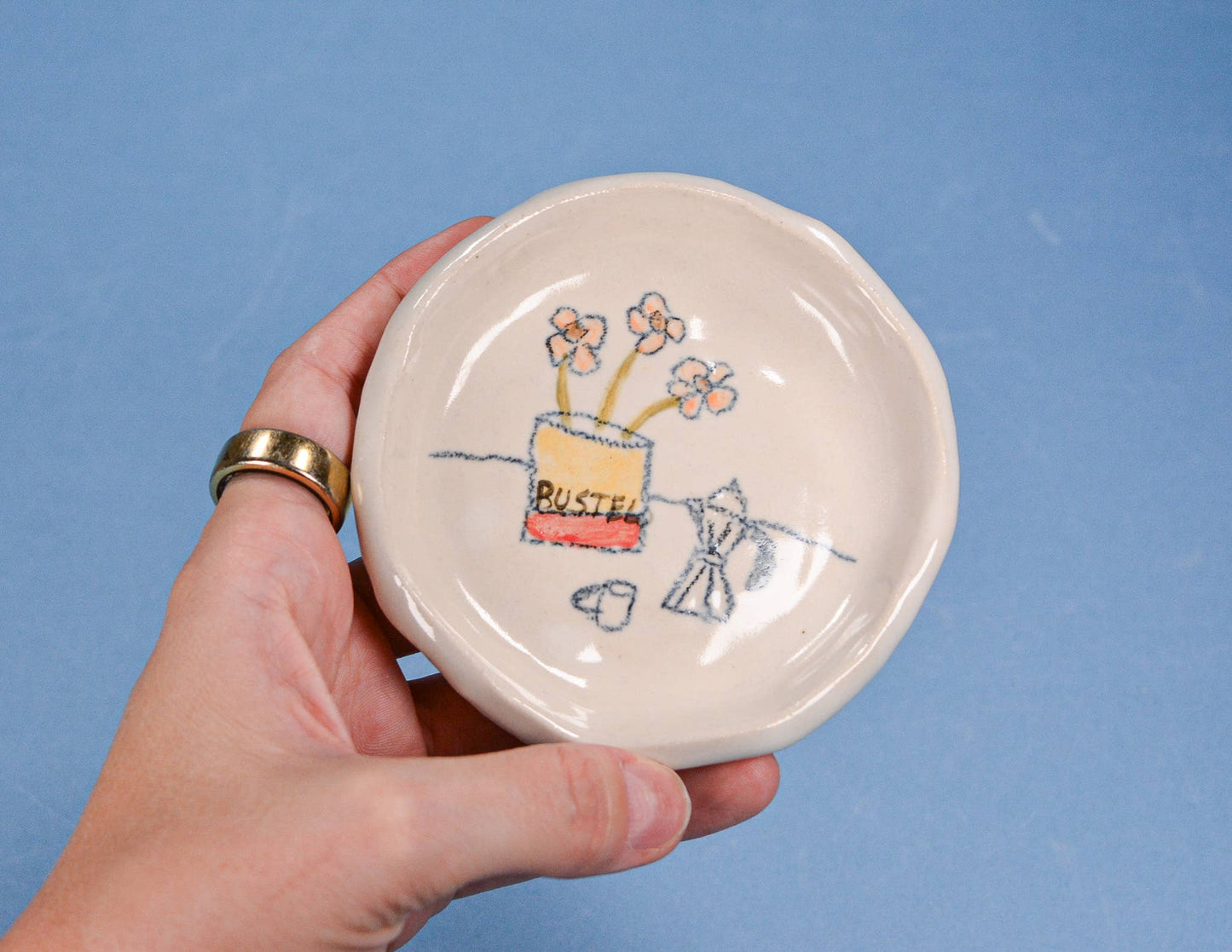 *PRE ORDER SHIPS 6-10 WEEKS* Flowers and Coffee Ceramic Small Plate