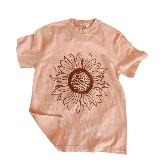 Peachy Brown Sunflower T-shirt