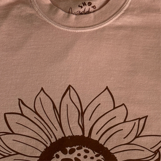 Peachy Brown Sunflower T-shirt
