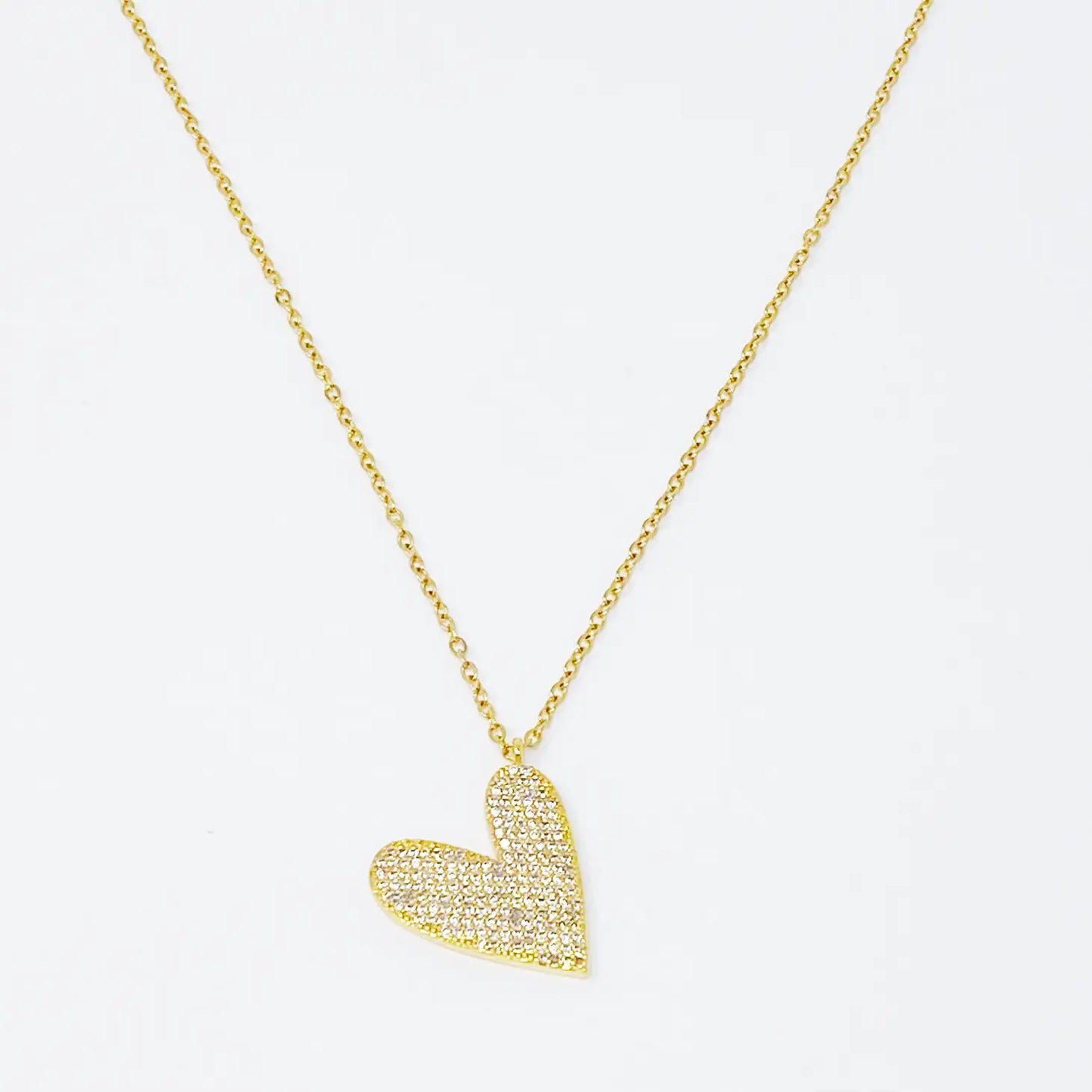 Large Sparkle Heart Necklace