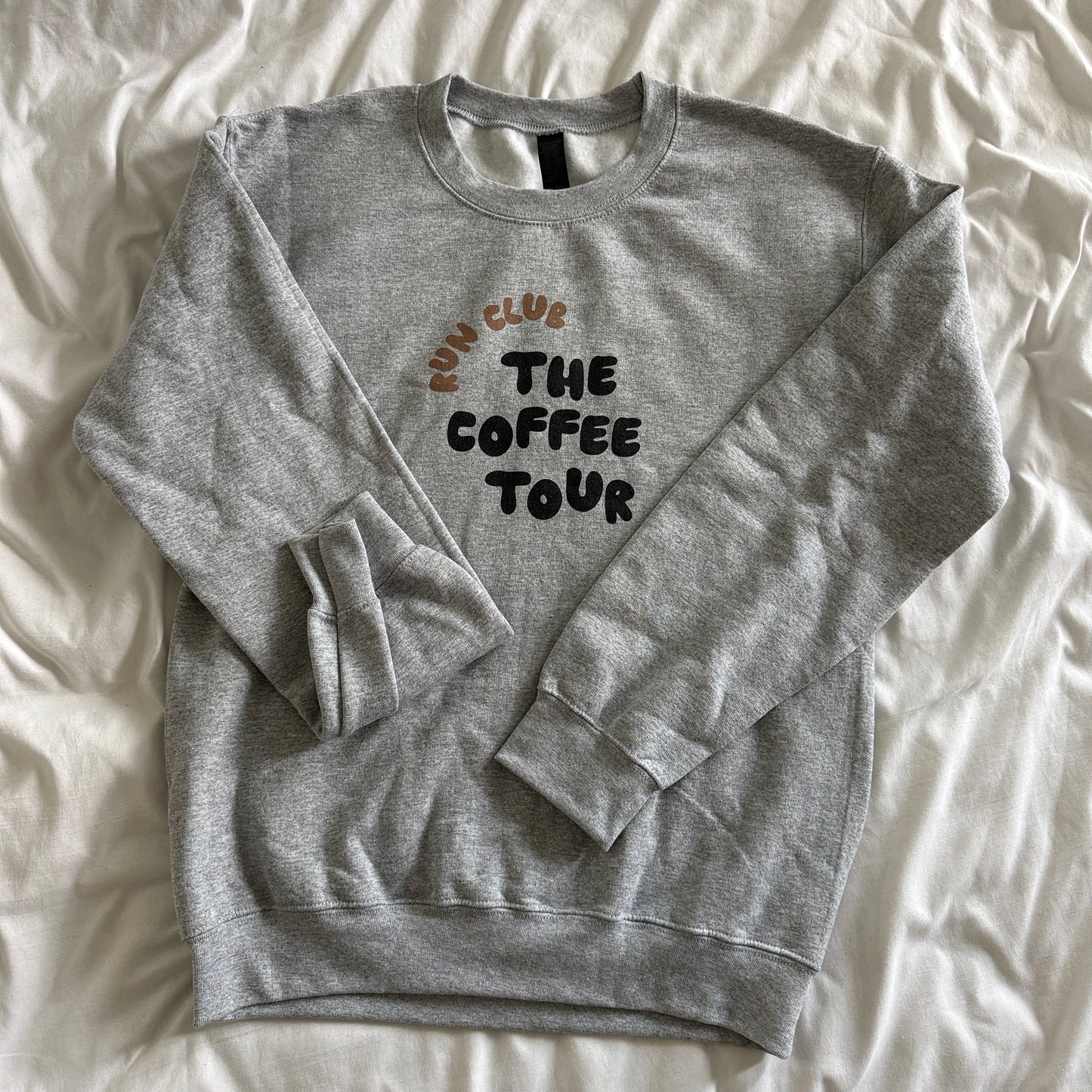 Grey The Coffee Tour Run Club Crewneck Sweatshirt