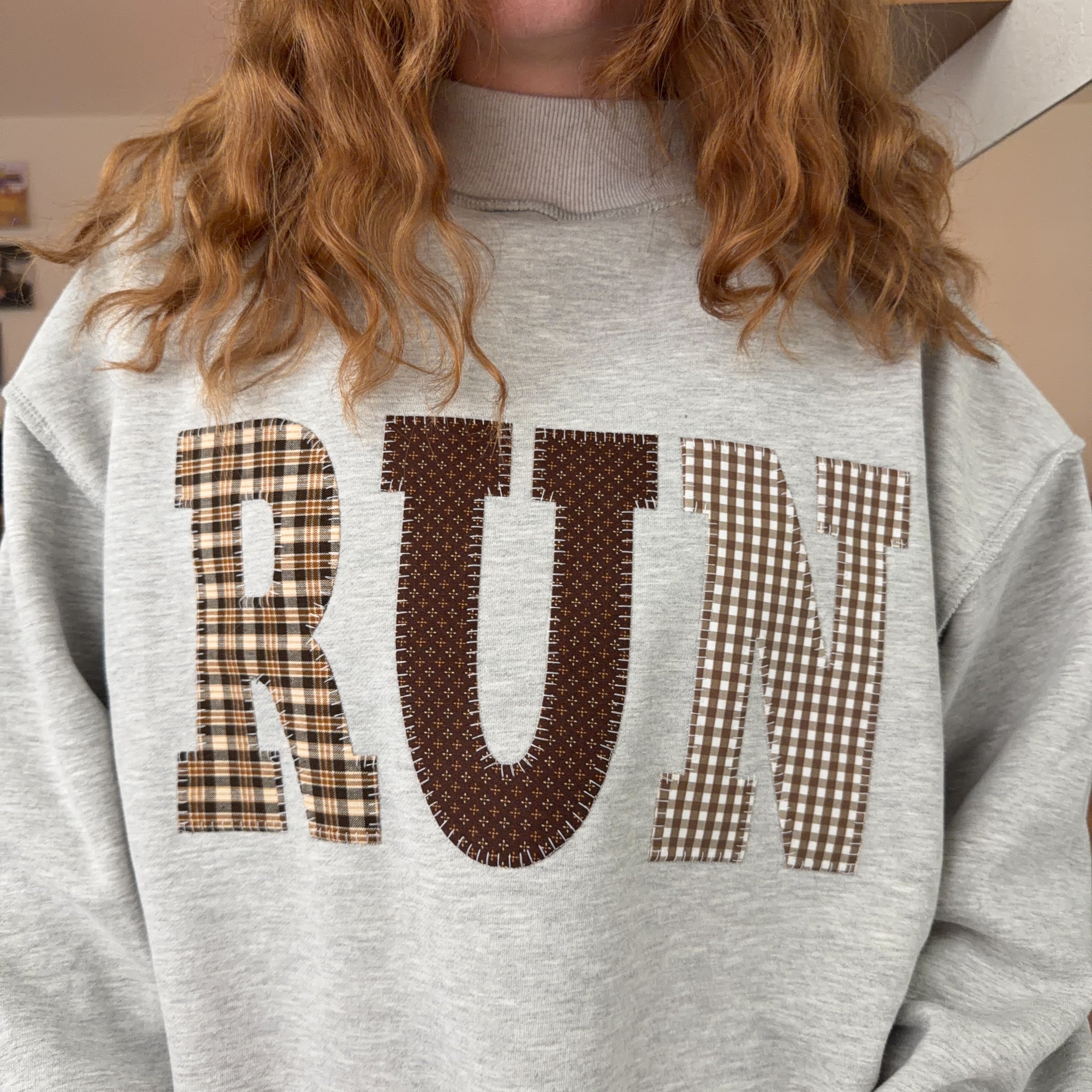 Run Patchwork Mockneck Sweatshirt – Maddie Green Boutique