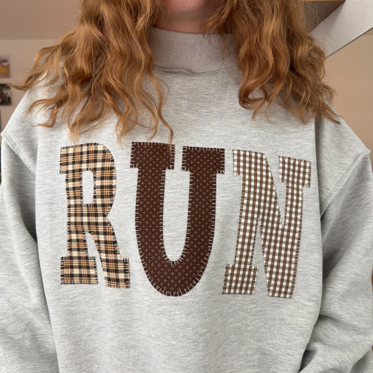 Run Patchwork Mockneck Sweatshirt – Maddie Green Boutique