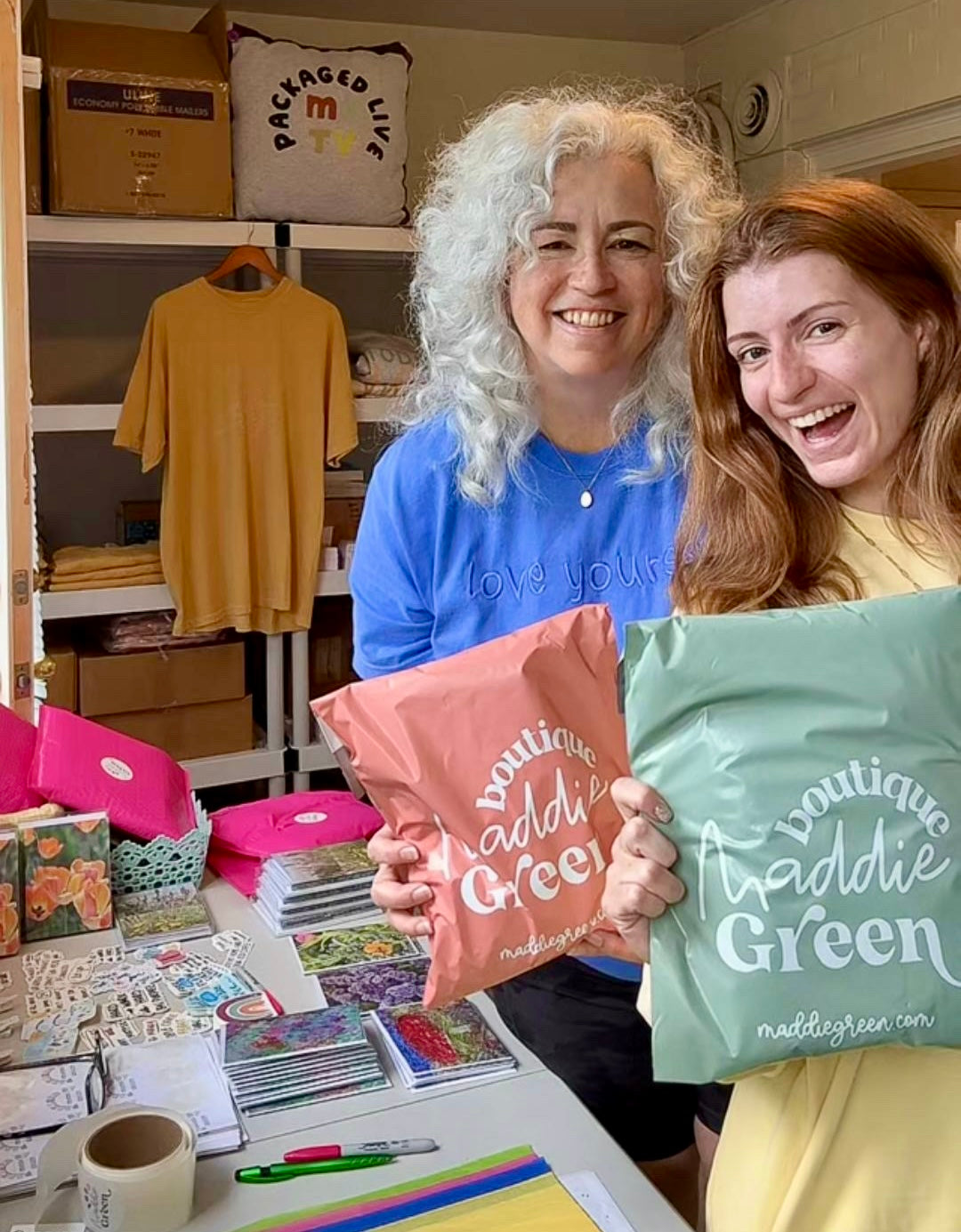 Electric Blue Purple Embroidered Love Yourself T-shirt