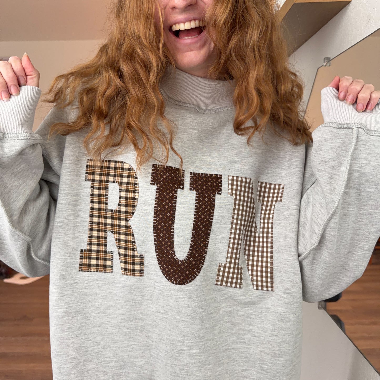 Run Patchwork Mockneck Sweatshirt