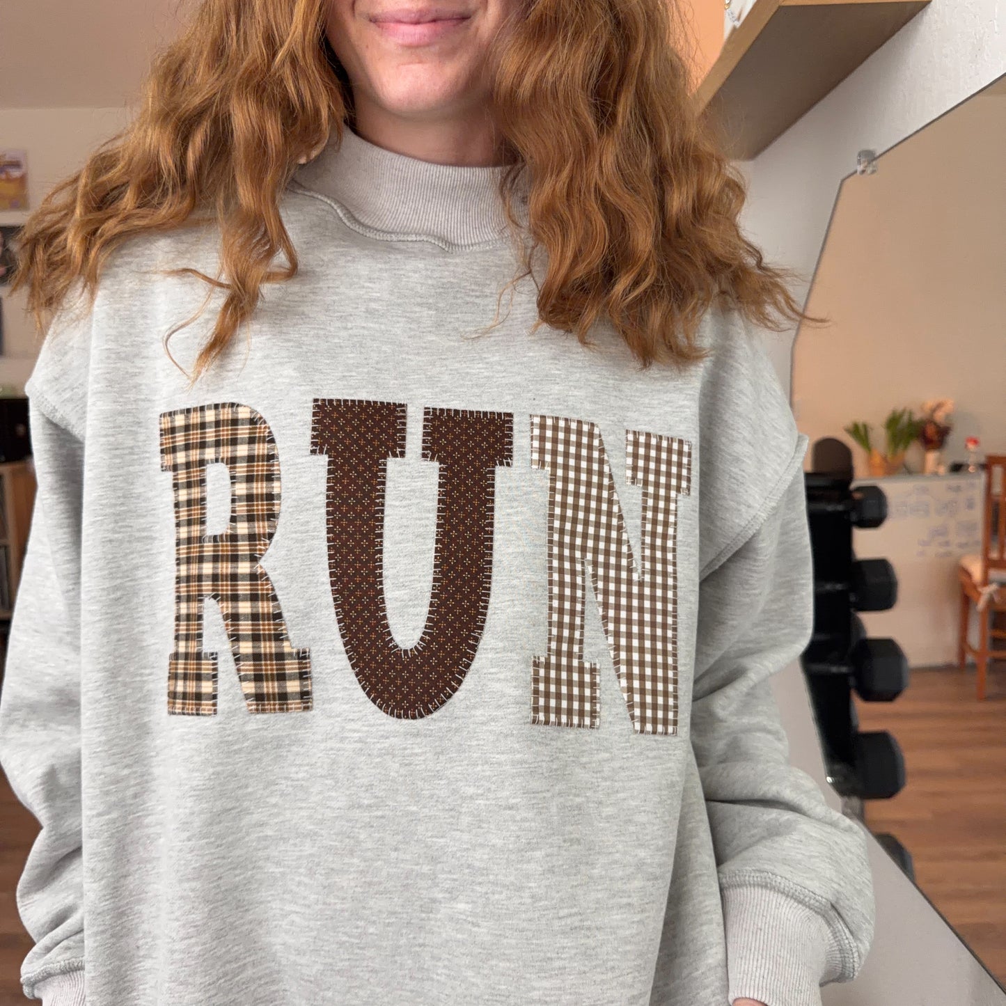 Run Patchwork Mockneck Sweatshirt