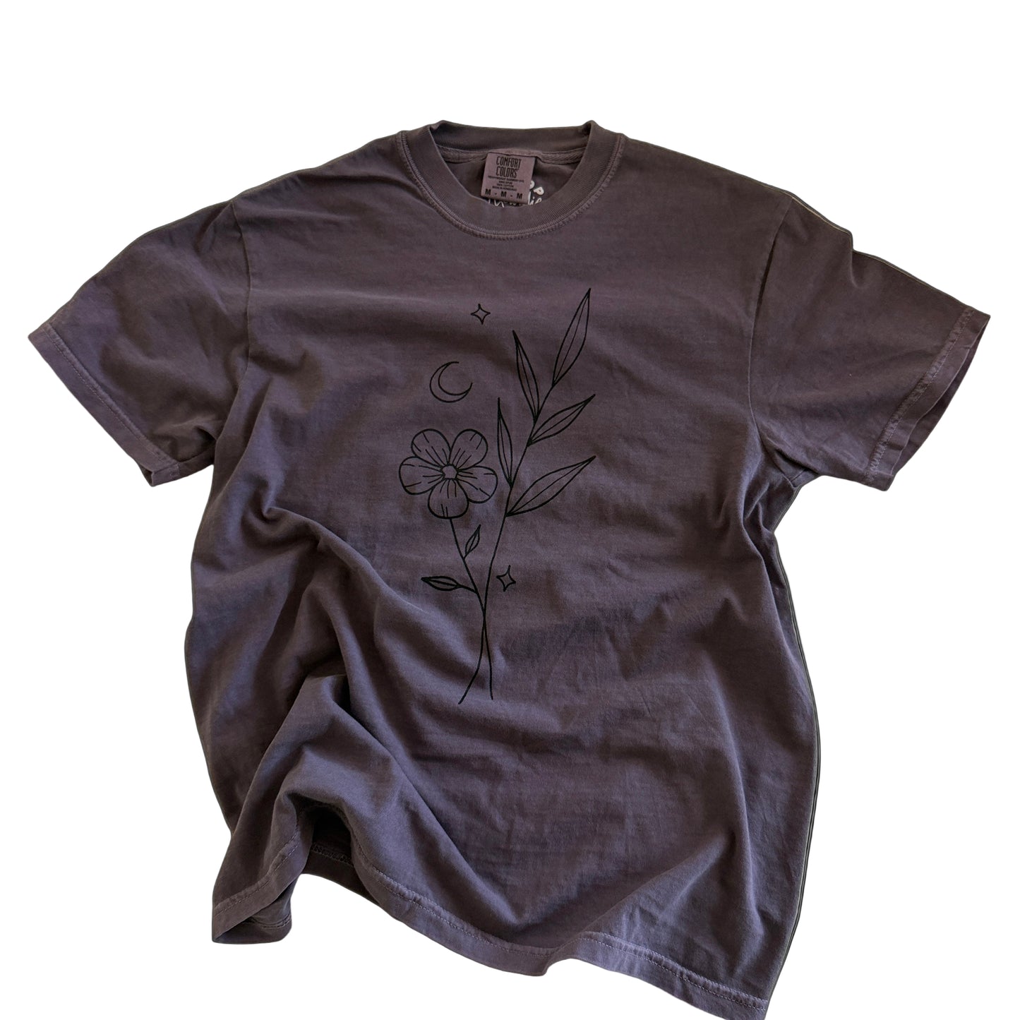 Mystical Moon Leaf Flower Purple T-Shirt