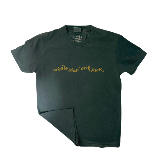 Create Your Own Luck Metallic Gold and Green T-shirt