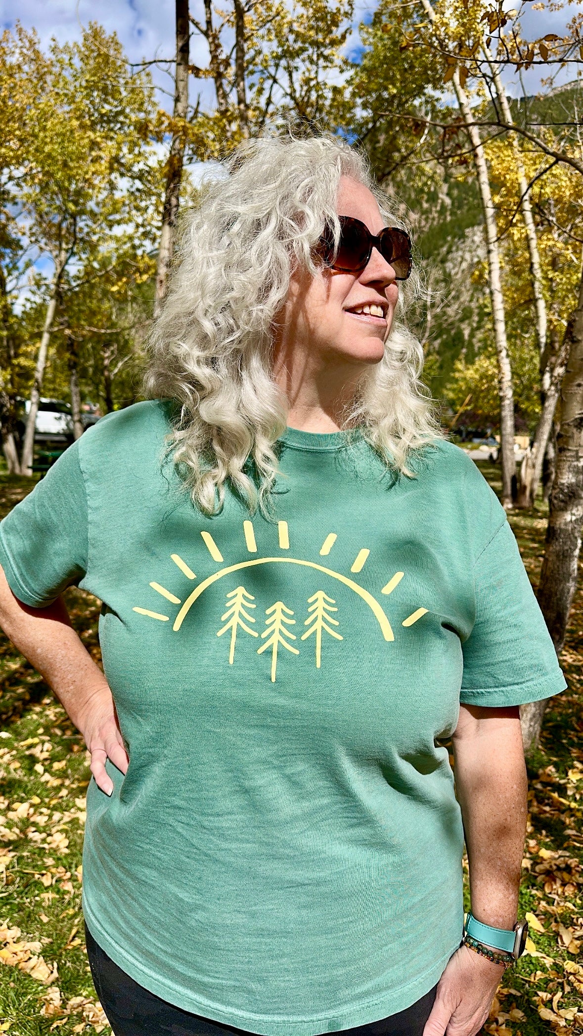 Radiant Pine Tree Sun Tshirt