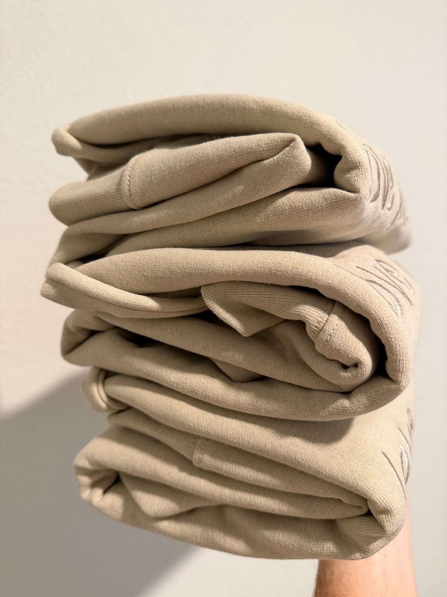 Biscuit Sandstone Monochromatic Embroidered Love Yourself Crewneck Sweatshirt