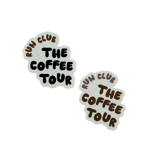 Mini The Coffee Tour Run Club Waterproof Vinyl Sticker