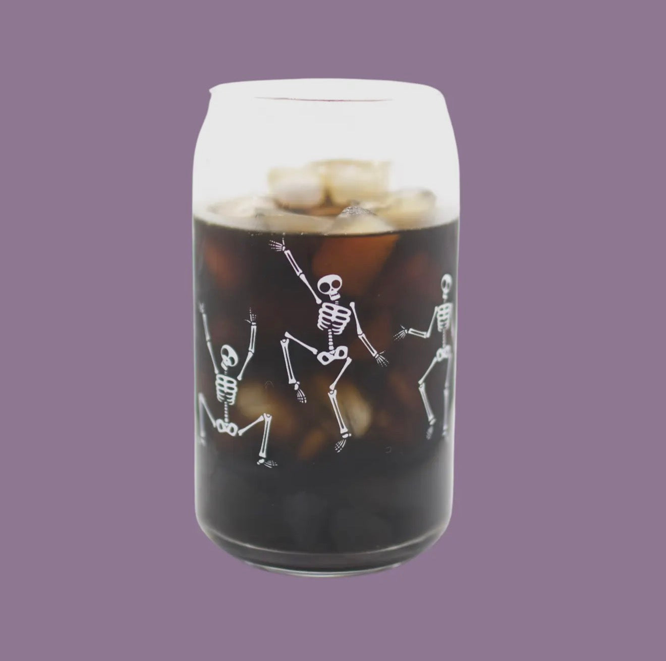 Dancing Skeleton Glass Can Cup