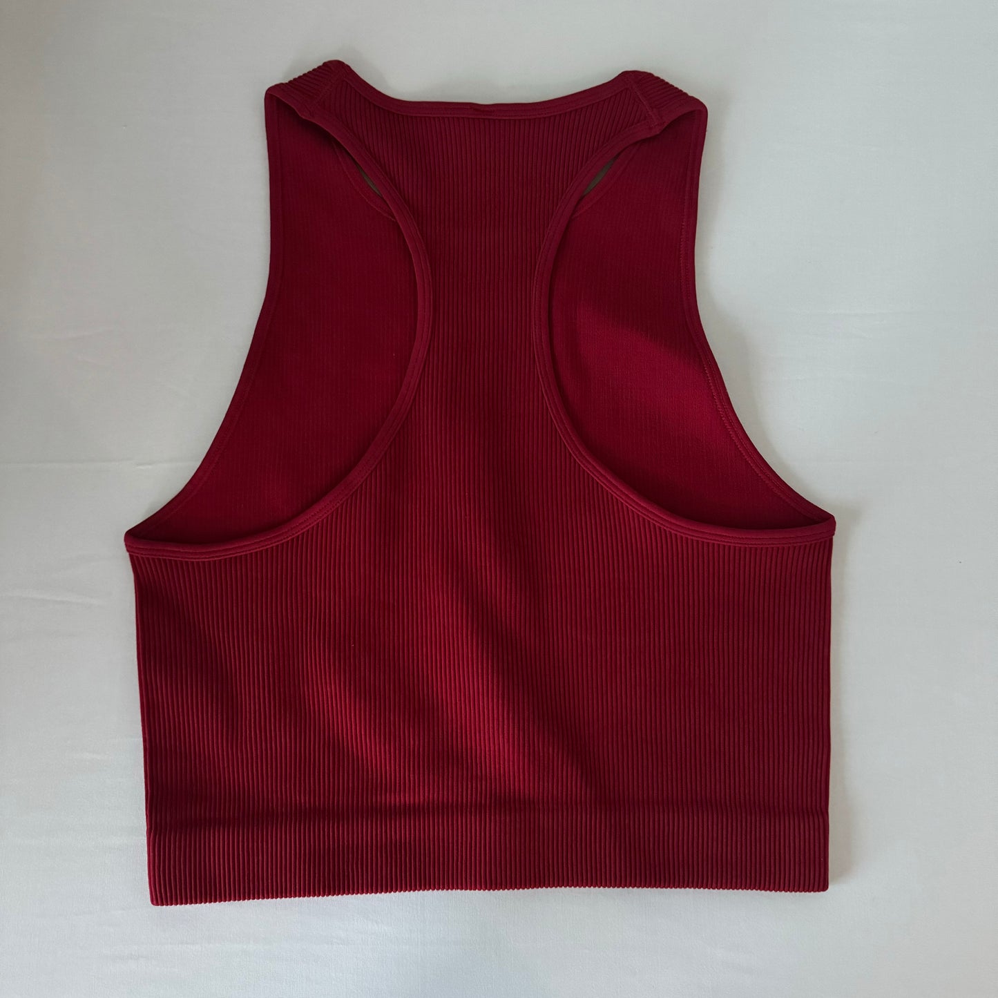 High-Neck Ribbed Seamless Cropped Tank Top