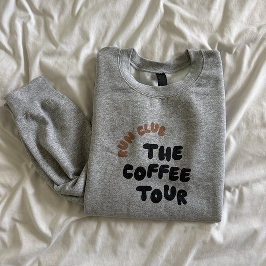 Grey The Coffee Tour Run Club Crewneck Sweatshirt