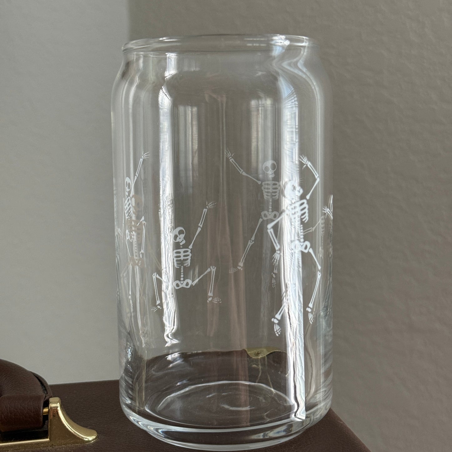 Dancing Skeleton Glass Can Cup
