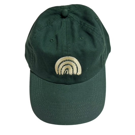 Classic Forrest Green Rainbow Embroidered Dad Cap Hat