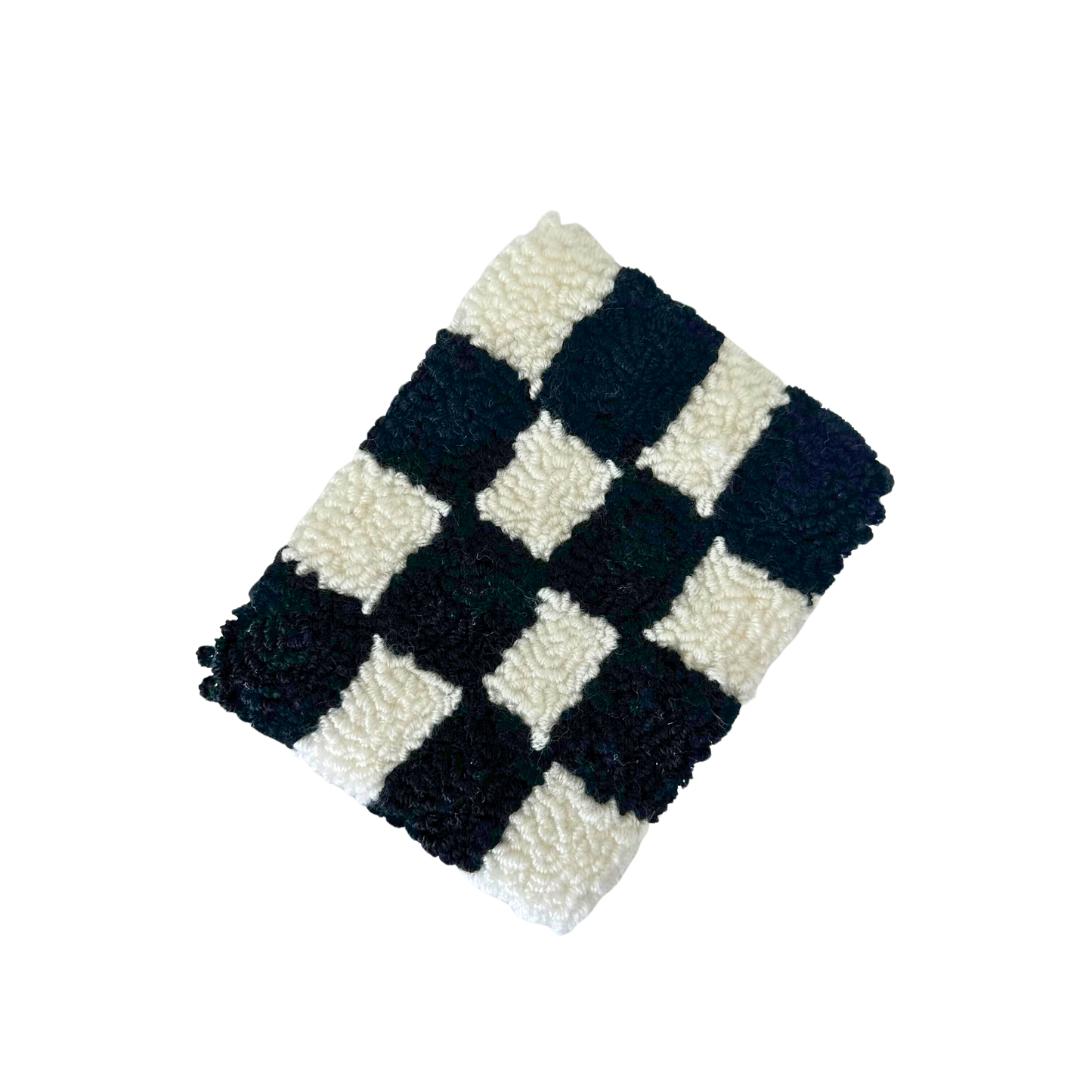 Square Black Checkered Mug Rug