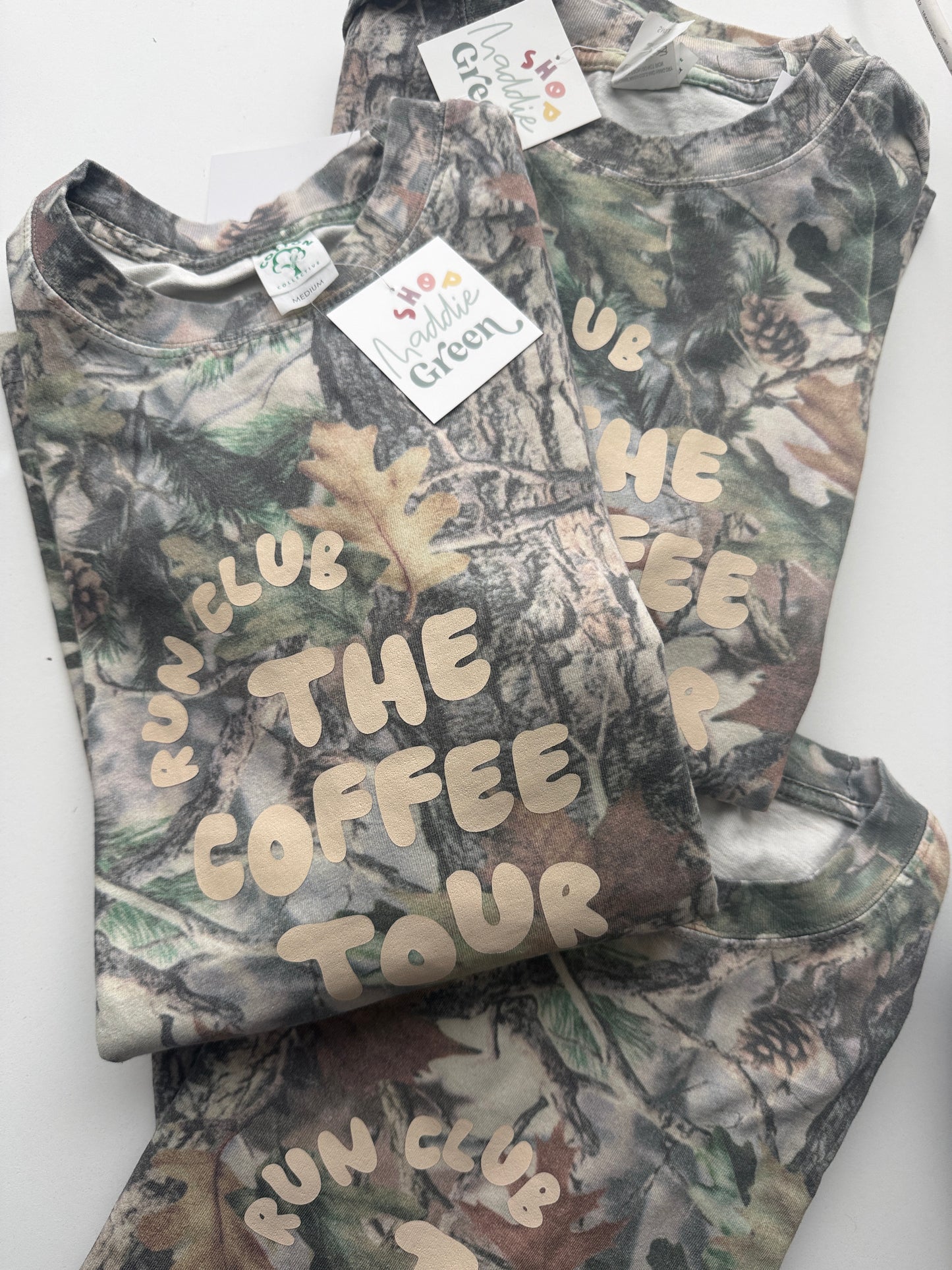 PRE ORDER Camo Boxy The Coffee Tour Run Club Tshirt