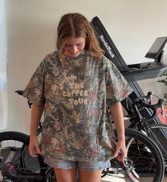 PRE ORDER Camo Boxy The Coffee Tour Run Club Tshirt