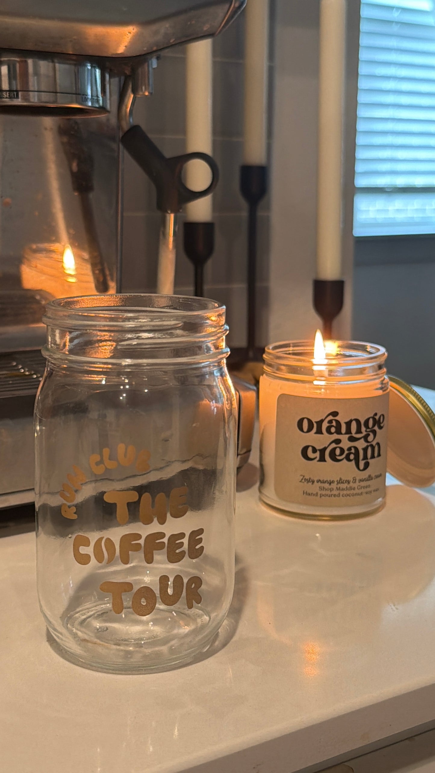 The Coffee Tour Run Club 16oz Mason Jar