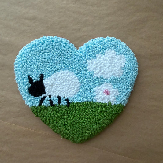 Farm Heart Mug Rug