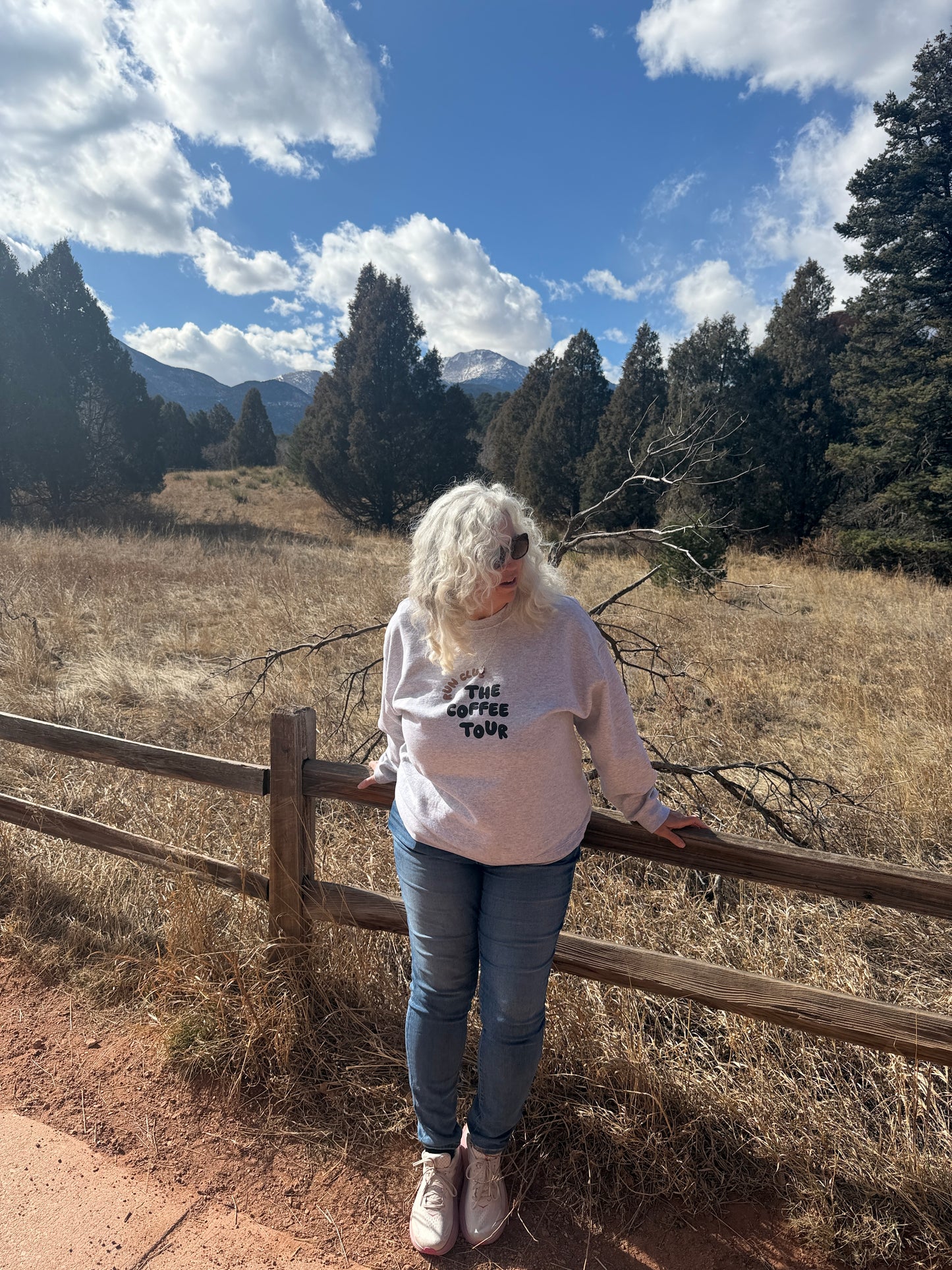 Light Grey The Coffee Tour Run Club Crewneck Sweatshirt