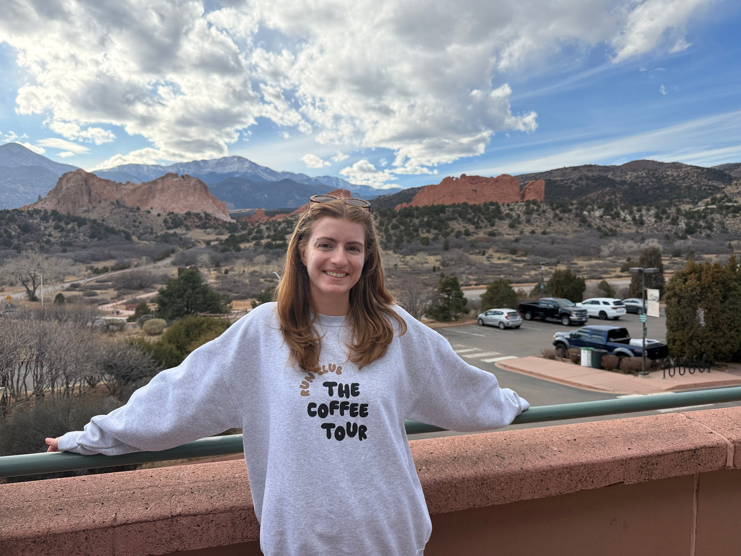 Light Grey The Coffee Tour Run Club Crewneck Sweatshirt