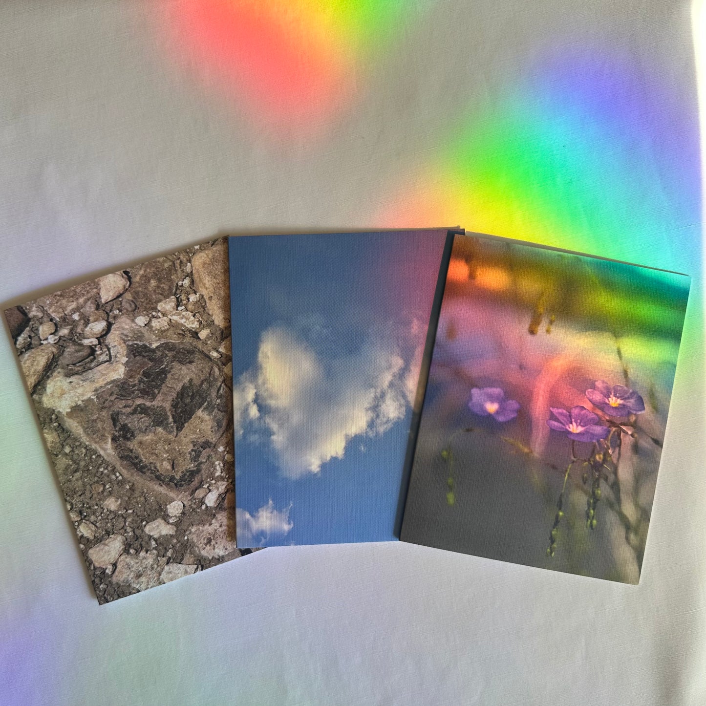 Love Is Everywhere Collection -Original Nature Photography Greeting Cards Set of Three with White Envelopes