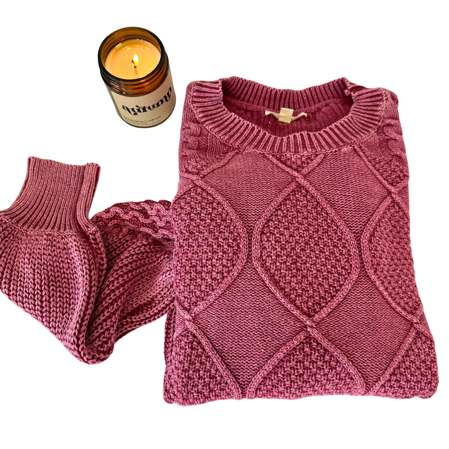 Maroon Cable Knit Fall Sweater