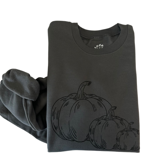 Dark Grey Pumpkin Crewneck Sweatshirt