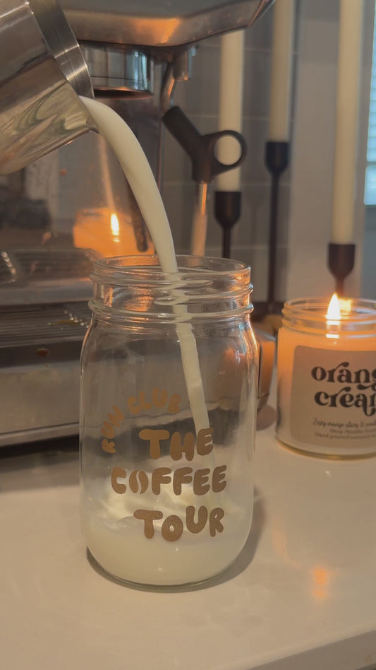 The Coffee Tour Run Club 16oz Mason Jar