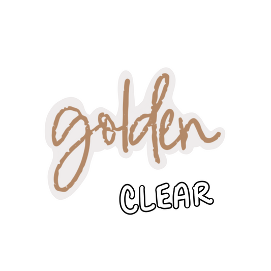 CLEAR Golden Cursive Sticker
