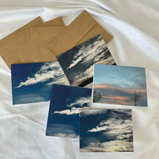 Angels of Light In The Clouds Original Nature Photography Greeting Card Boxed Set of 5 with Kraft Envelopes