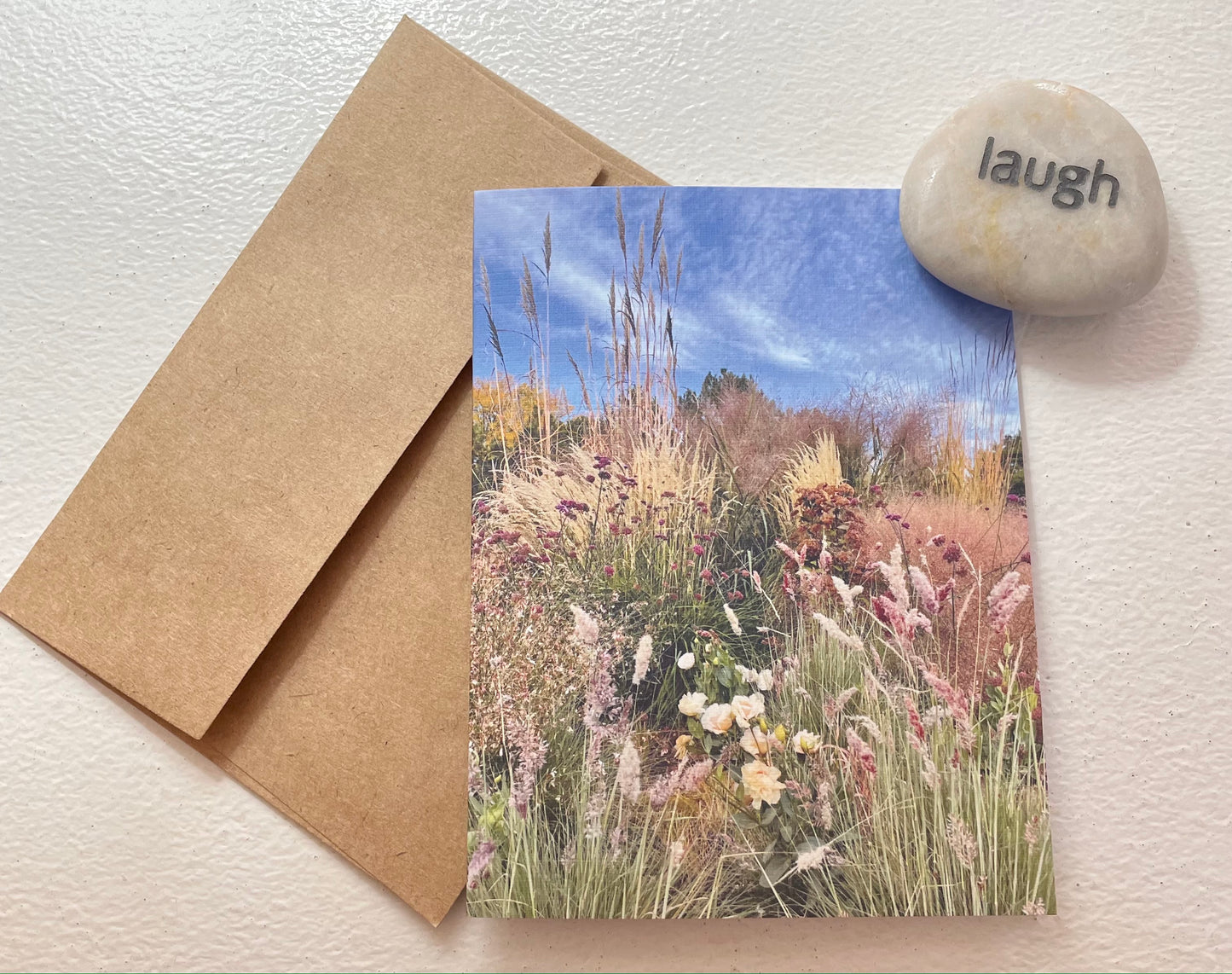 Grass Melody Original Photography Single Greeting Card with a Kraft Envelope