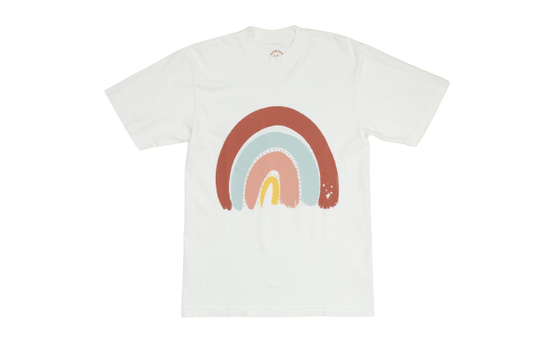 Signature & Summer Rainbow Sustainably Made Cream T-Shirt