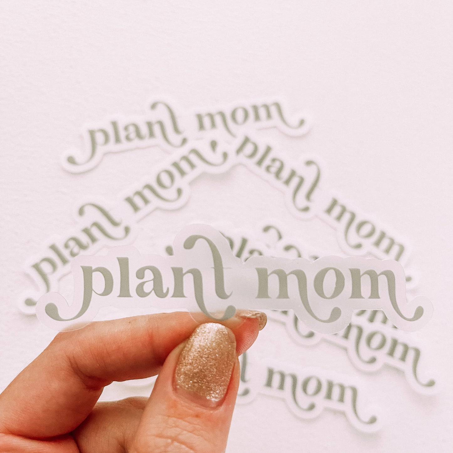 CLEAR Plant Mom Sticker