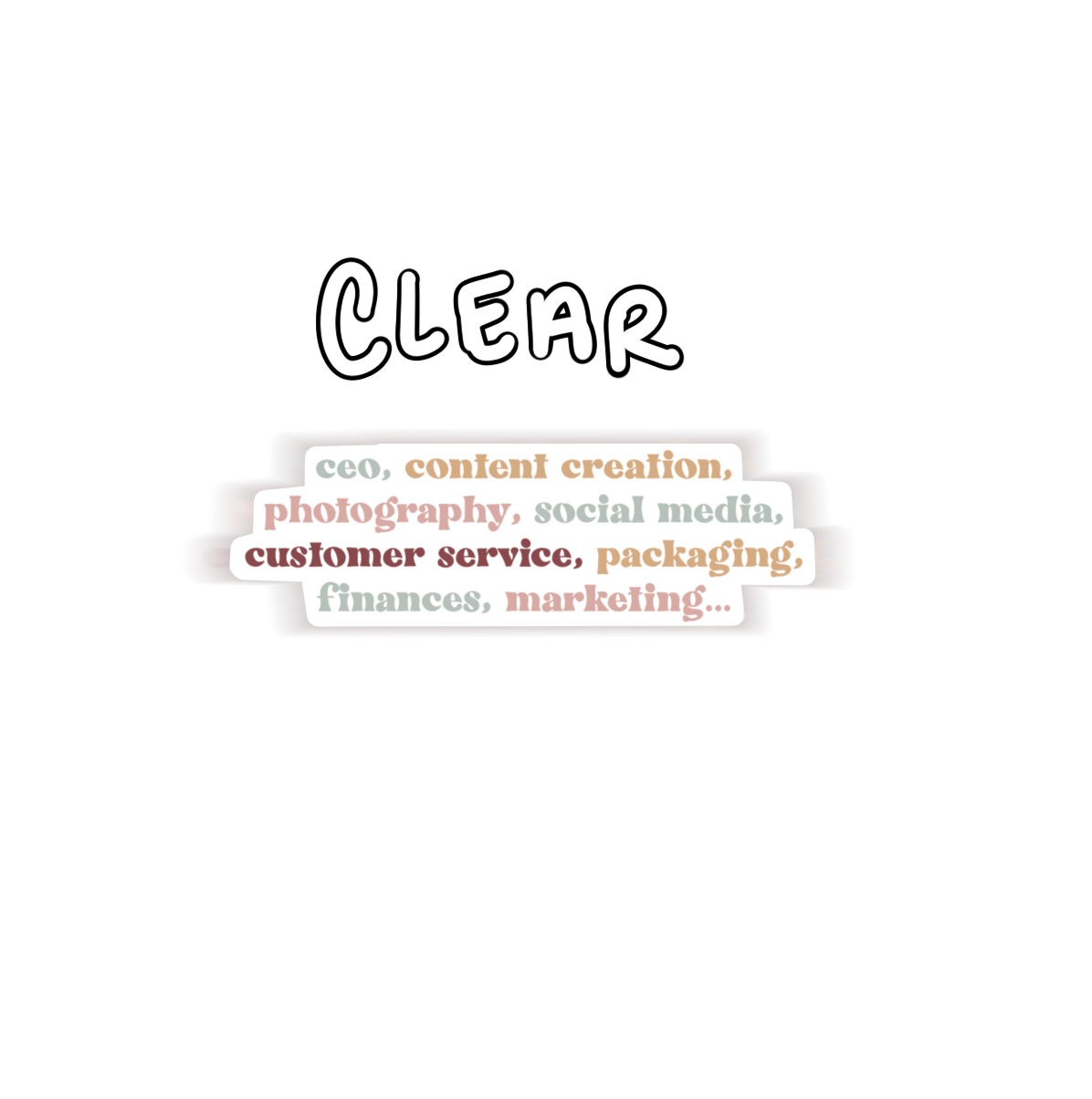 CLEAR CEO Words Waterproof Vinyl Sticker