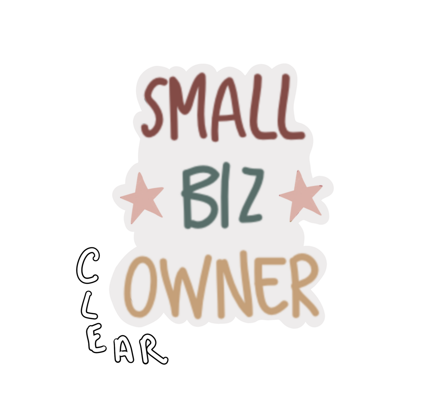 CLEAR Small Biz Owner Star Sticker