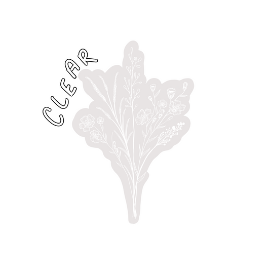 CLEAR White Wildflower Waterproof Vinyl Sticker