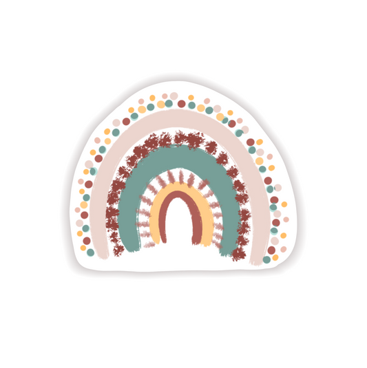 Darker Colorful Dotted Watercolor Rainbow Sticker
